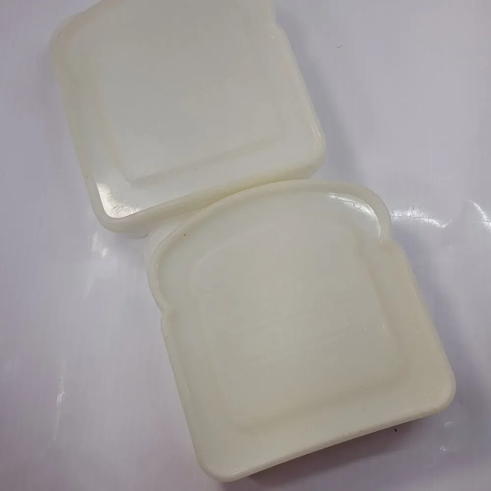 Wonder Bread Sandwich Container Set 2 White Lunchbox Kids School Lunch shaped